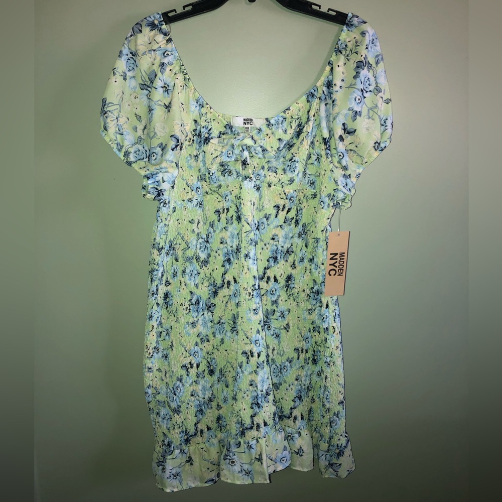 Light green floral dress